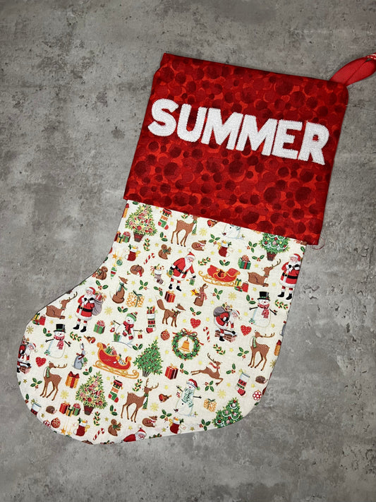 Christmas stocking free sewing pattern