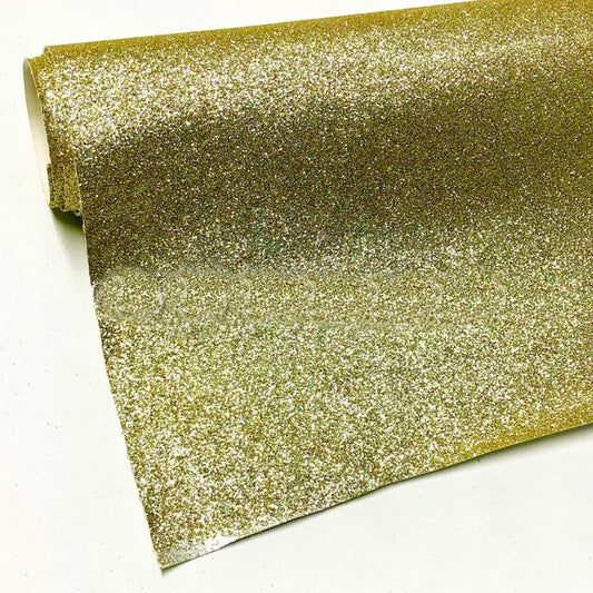 Fine Glitter PU Backed Fabric - Golden Fabric