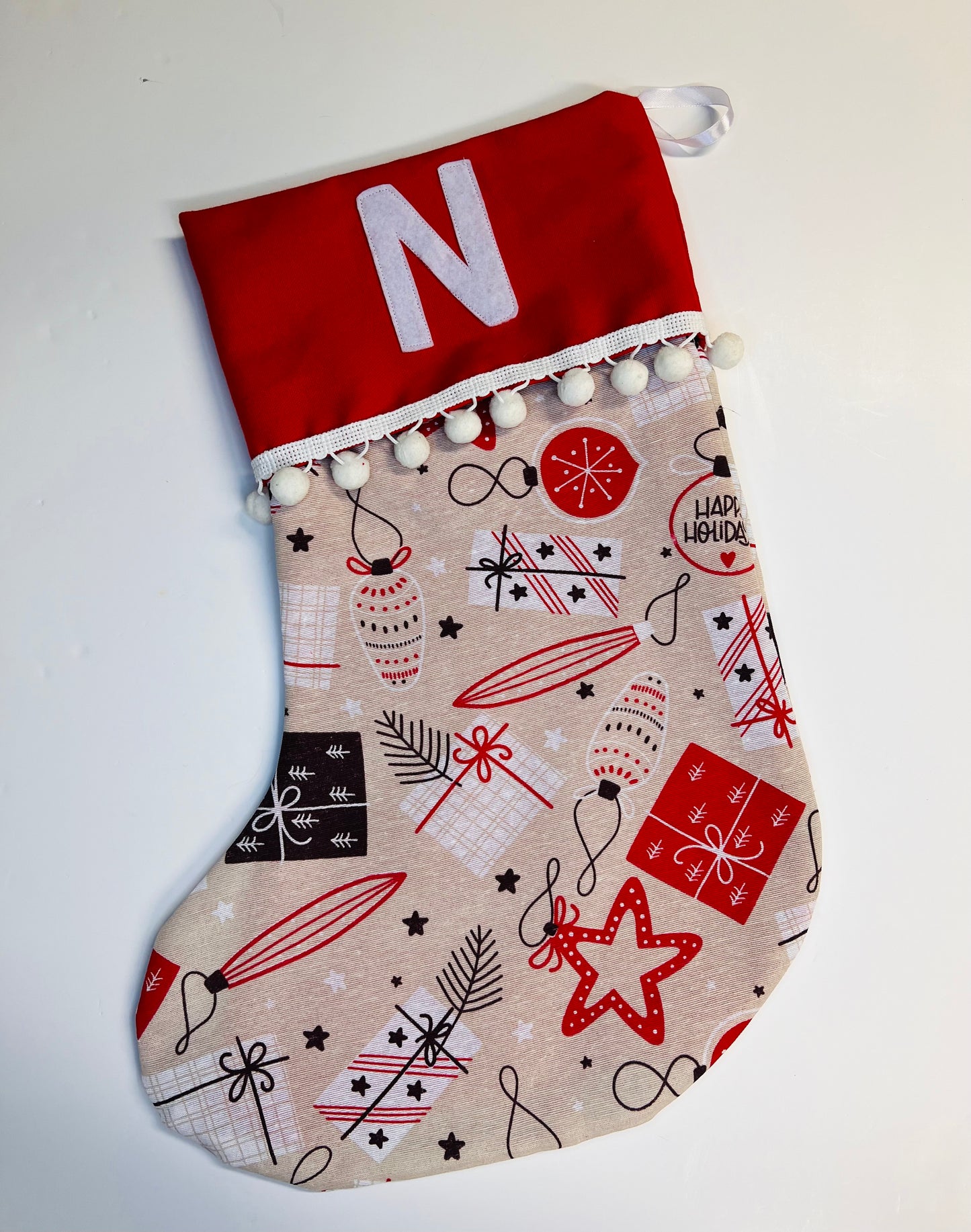 A Personalised Stocking suitable for little and big kids