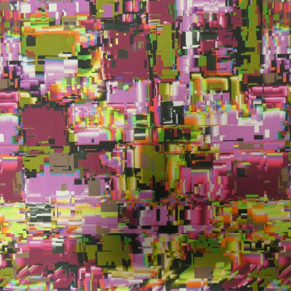 Lady McElroy - Exclusive Glitch Art - Mulberry/Lime - Cotton Marlie-Care Lawn - allsettosew