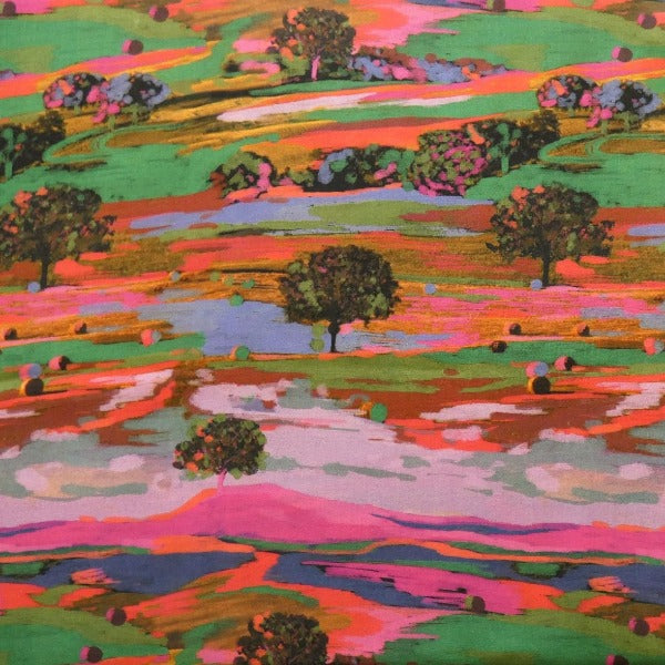 Lady McElroy - Exclusive Rainbow Landscape - Viscose Challis Lawn - allsettosew
